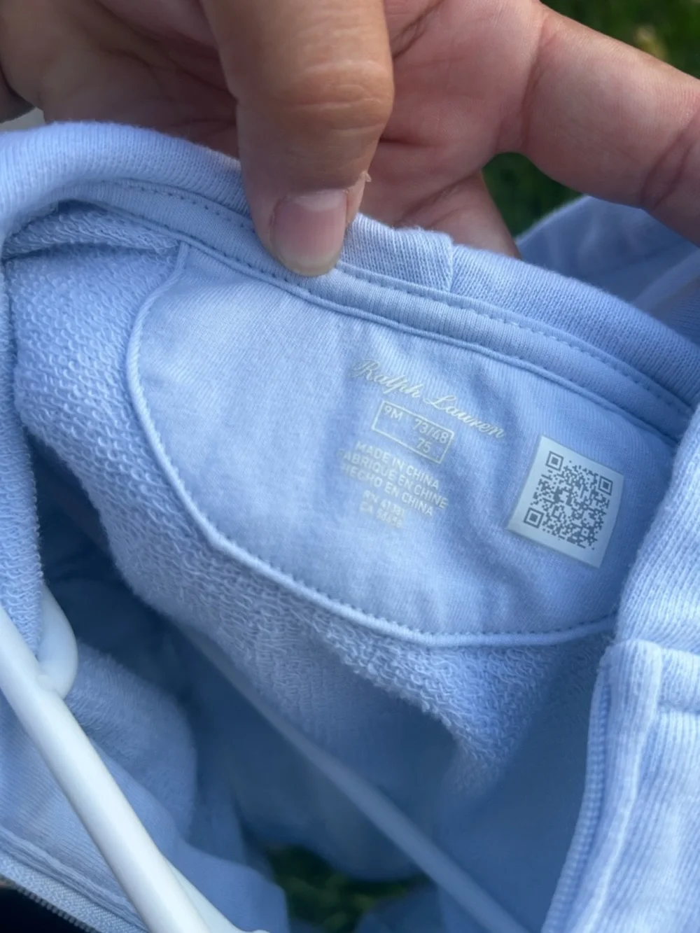 Ralph Lauren Light Blue Kids Zip Hoodie